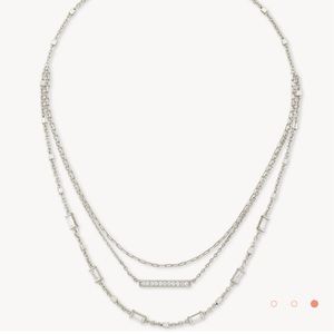 Kendra Scott Addison Triple Strand Necklace in Silver